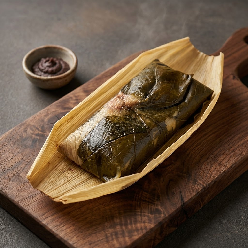 Tamal de frijol con hoja santa