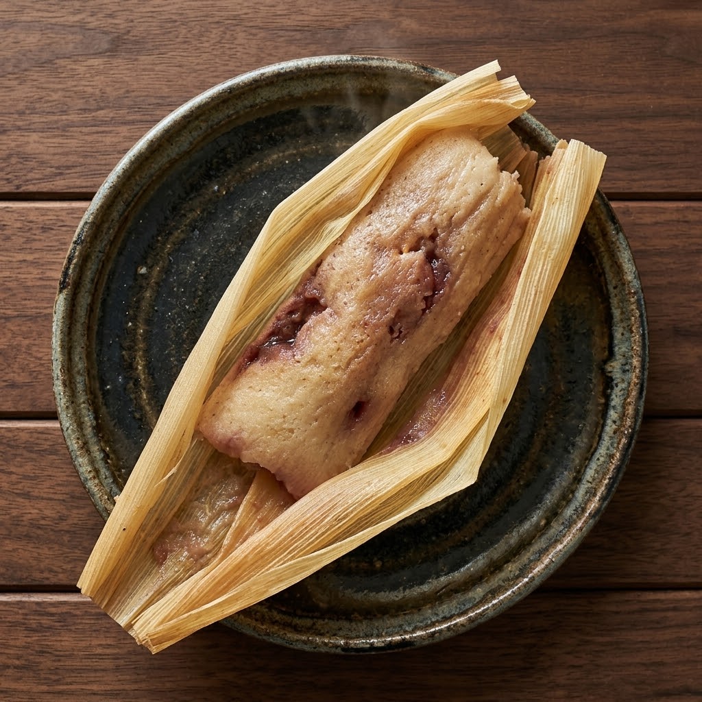 Tamal de zarzamora con queso